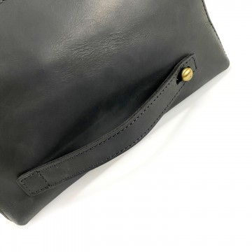 Чоловічий шкіряний месенджер Leone чорний фото