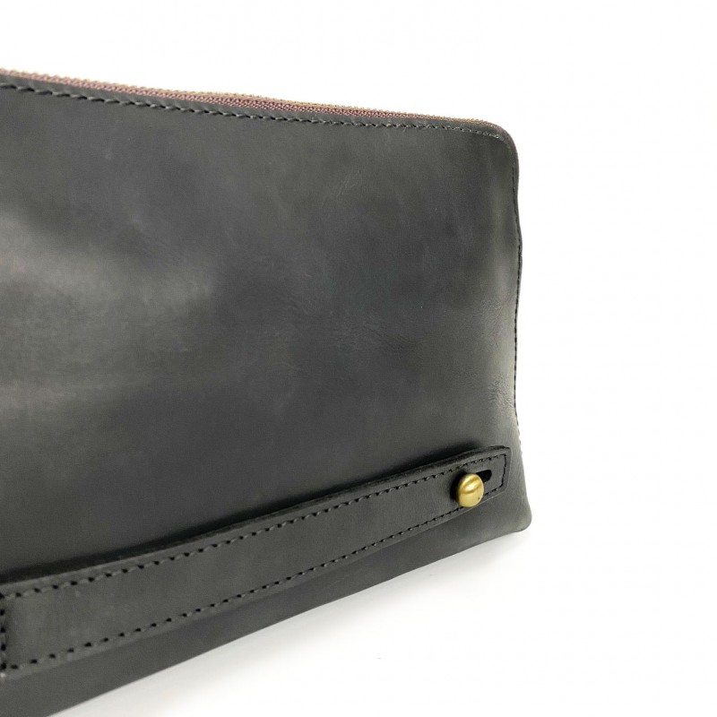 Мужской кожаный мессенджер Leone черный - 7 фото