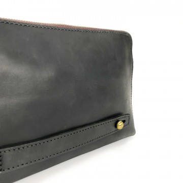 Чоловічий шкіряний месенджер Leone чорний фото