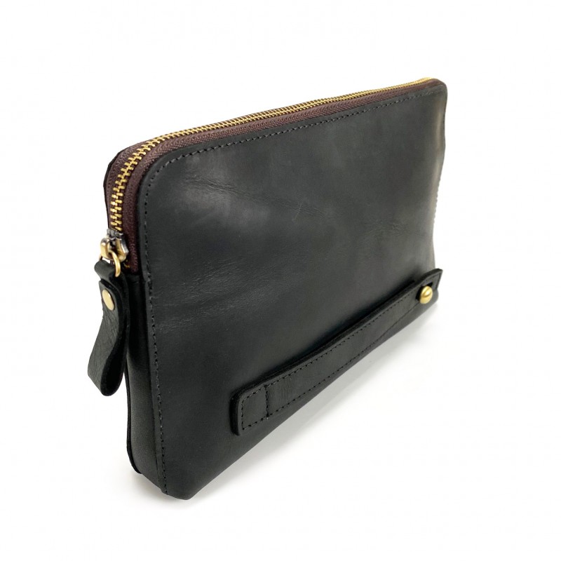 Мужской кожаный мессенджер Leone черный - 10 фото