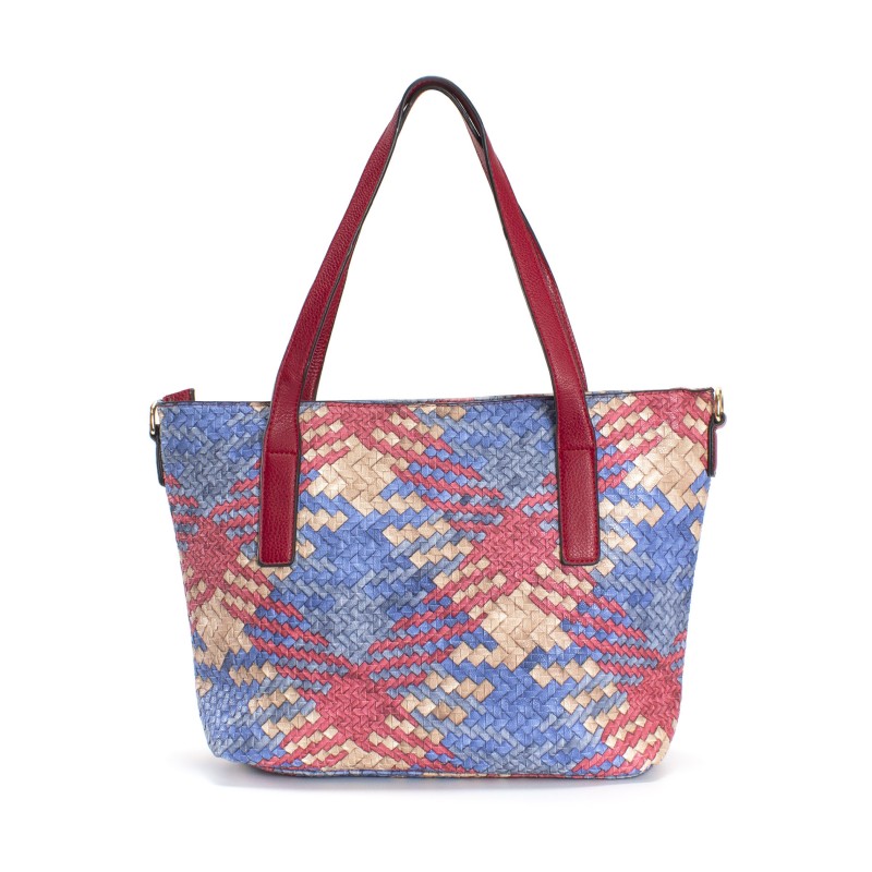 Жіноча сумка Sylvia синьо-червона - 3 фото