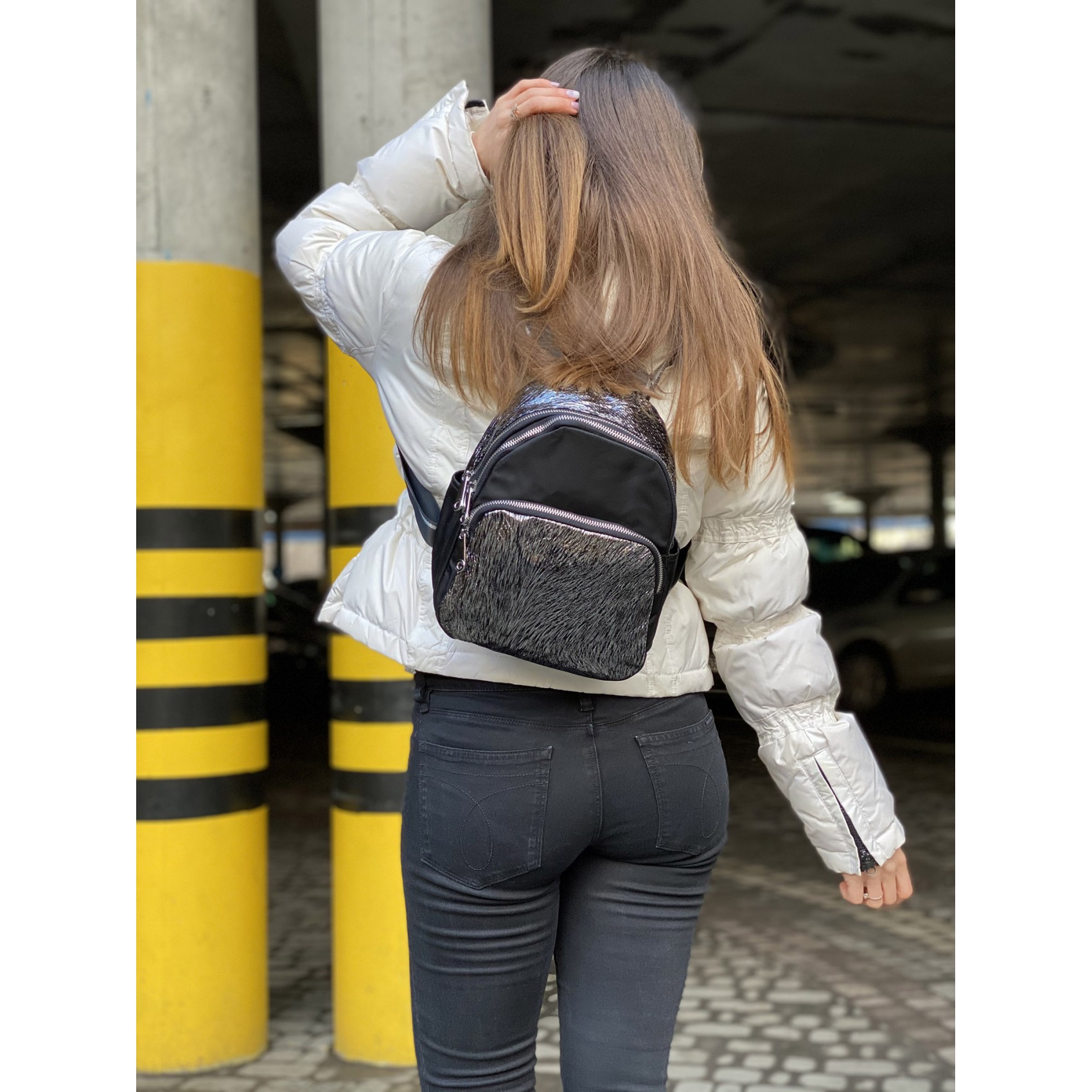 Женский рюкзак Juliet черный с серебром