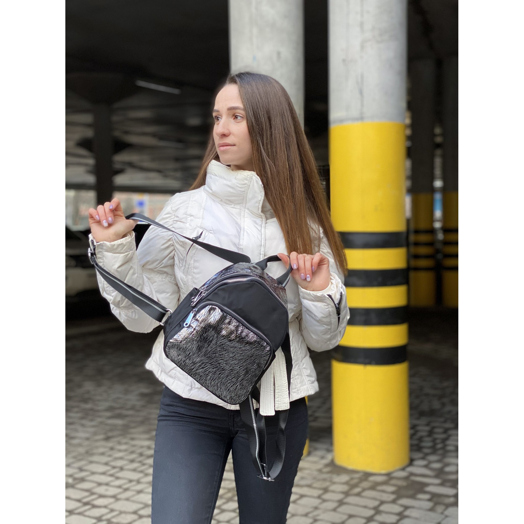 Женский рюкзак Juliet черный с серебром