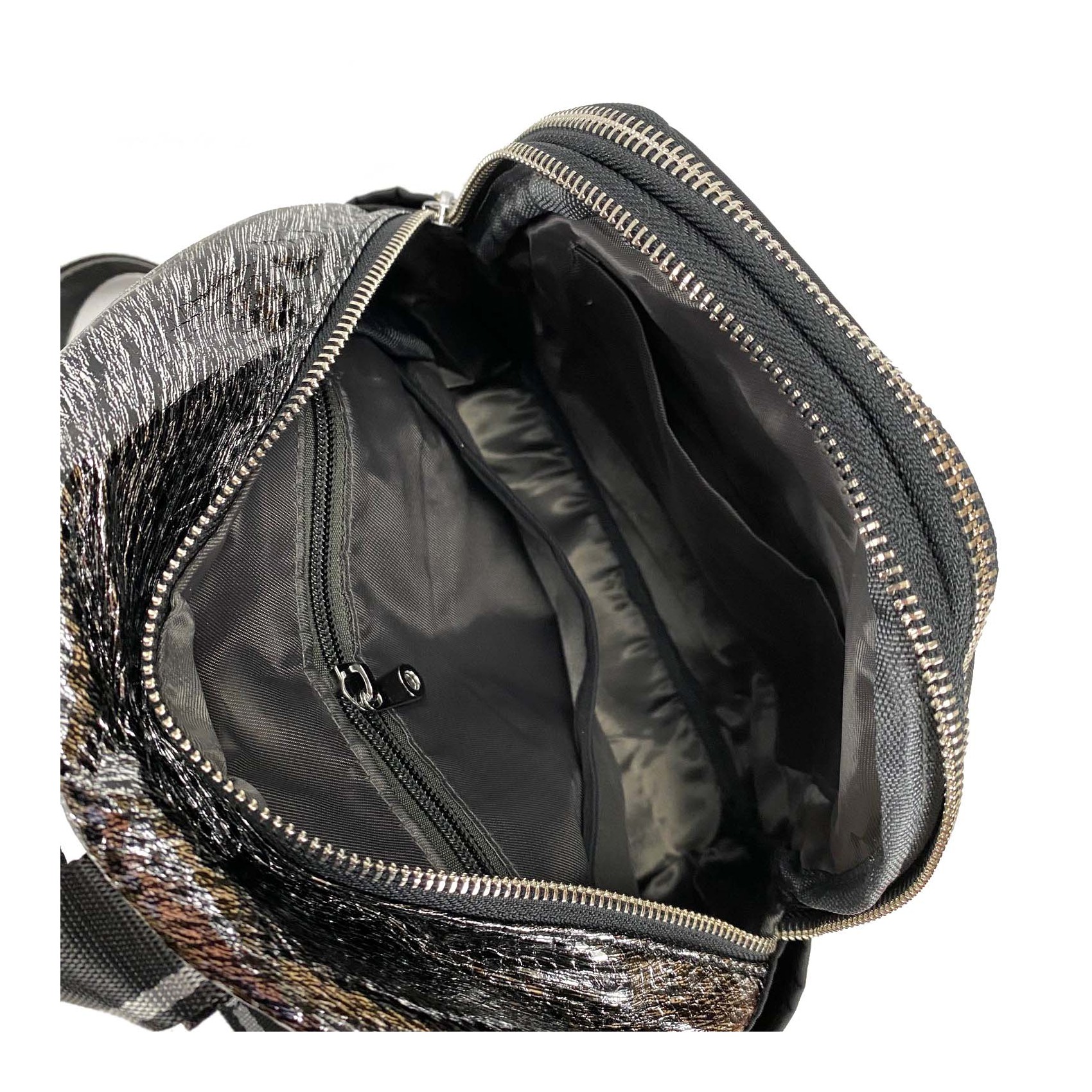 Жіночий рюкзак Juliet чорний з сріблом