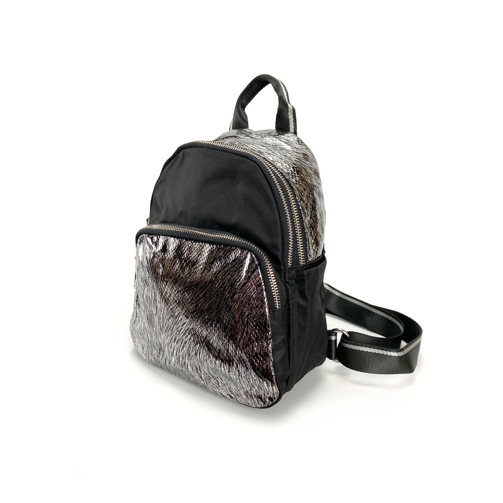 Жіночий рюкзак Juliet чорний з сріблом
