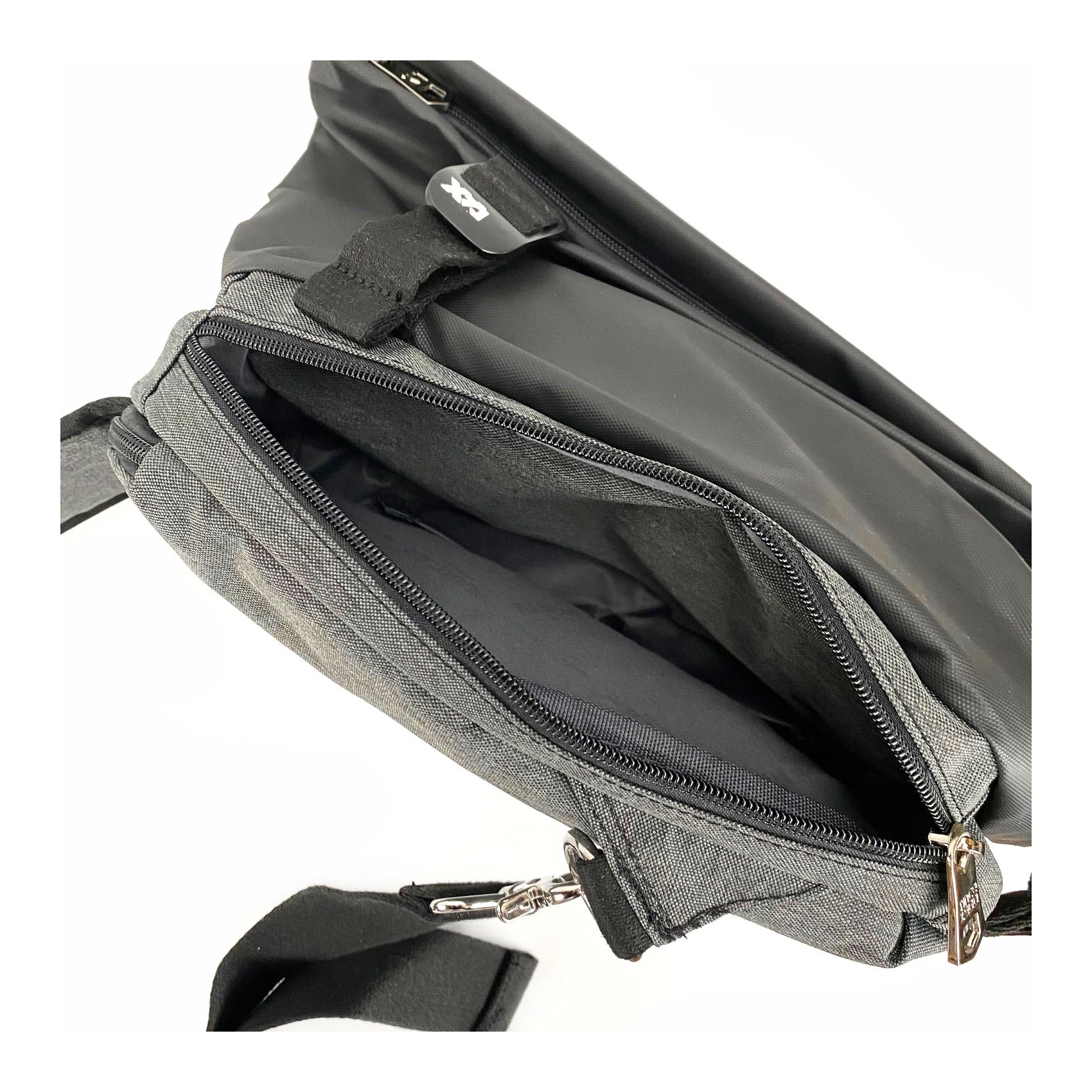 Мужская сумка слинг Mackar Edition через плечо серо-черная