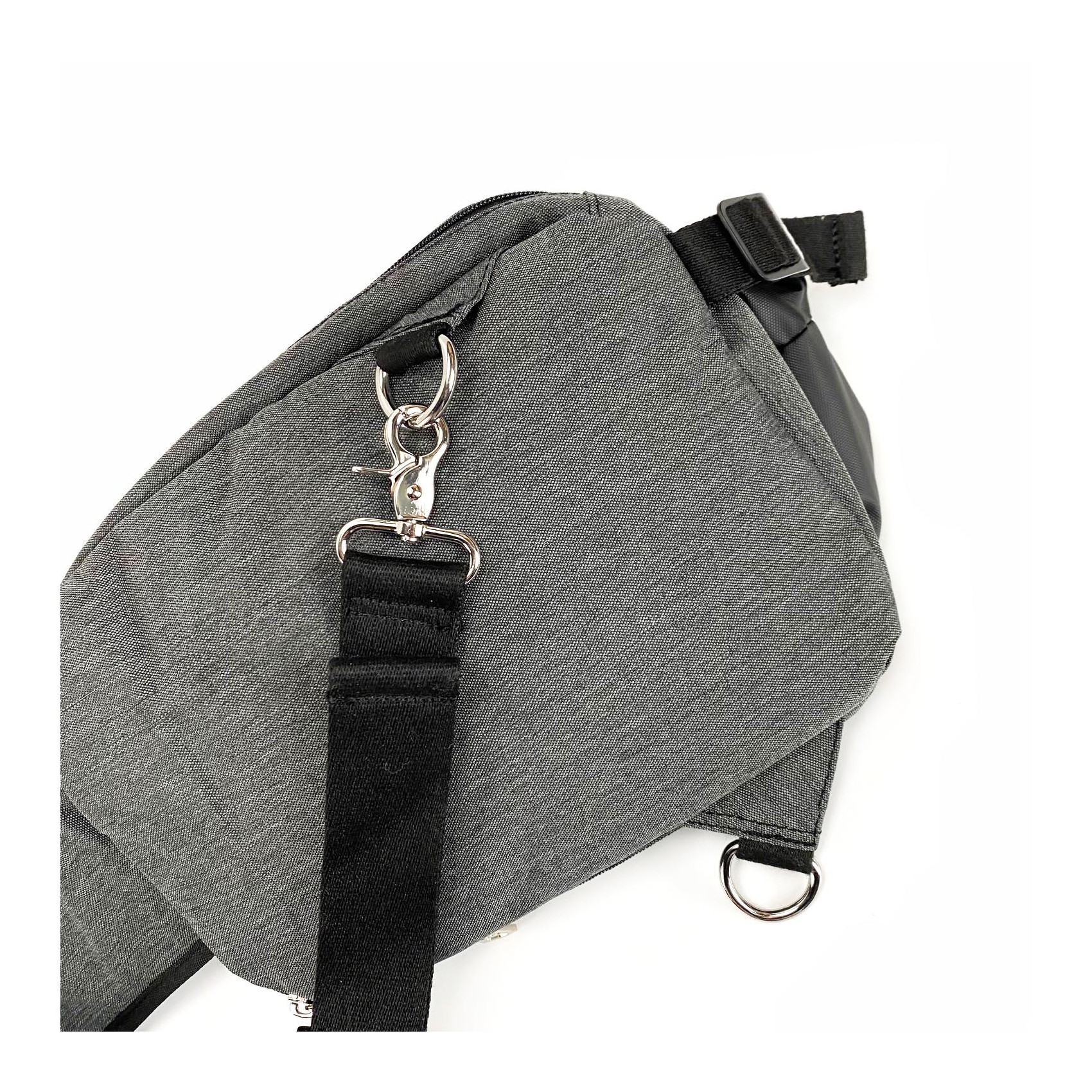 Мужская сумка слинг Mackar Edition через плечо серо-черная