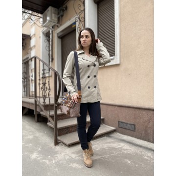 Женская сумка через плечо Aeon с орнаментом коричневая фото