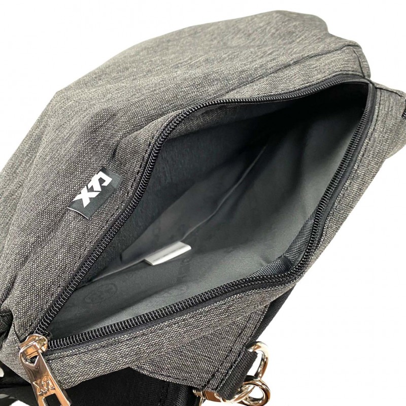 Мужская сумка слинг Mackar Style через плечо серая - 6 фото