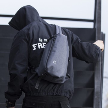 Мужская сумка-рюкзак слинг MY на одно плечо графит фото