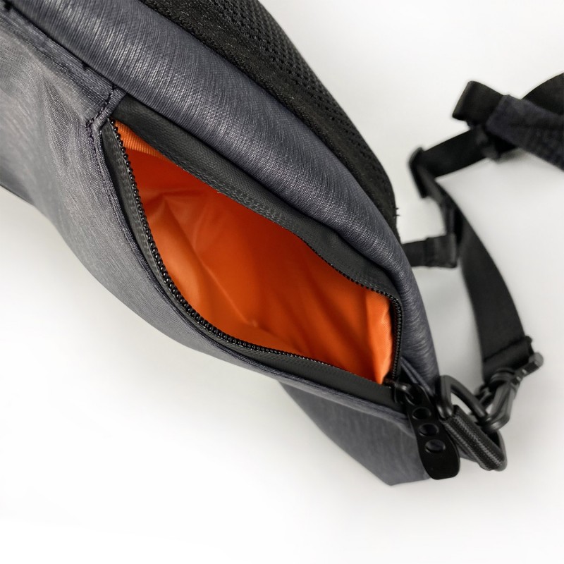 Мужская сумка-рюкзак слинг MY на одно плечо графит - 5 фото