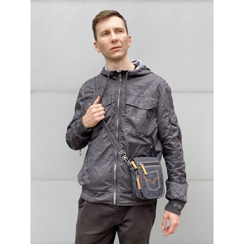 Мужская барсетка Ryan через плечо графит - 4 фото