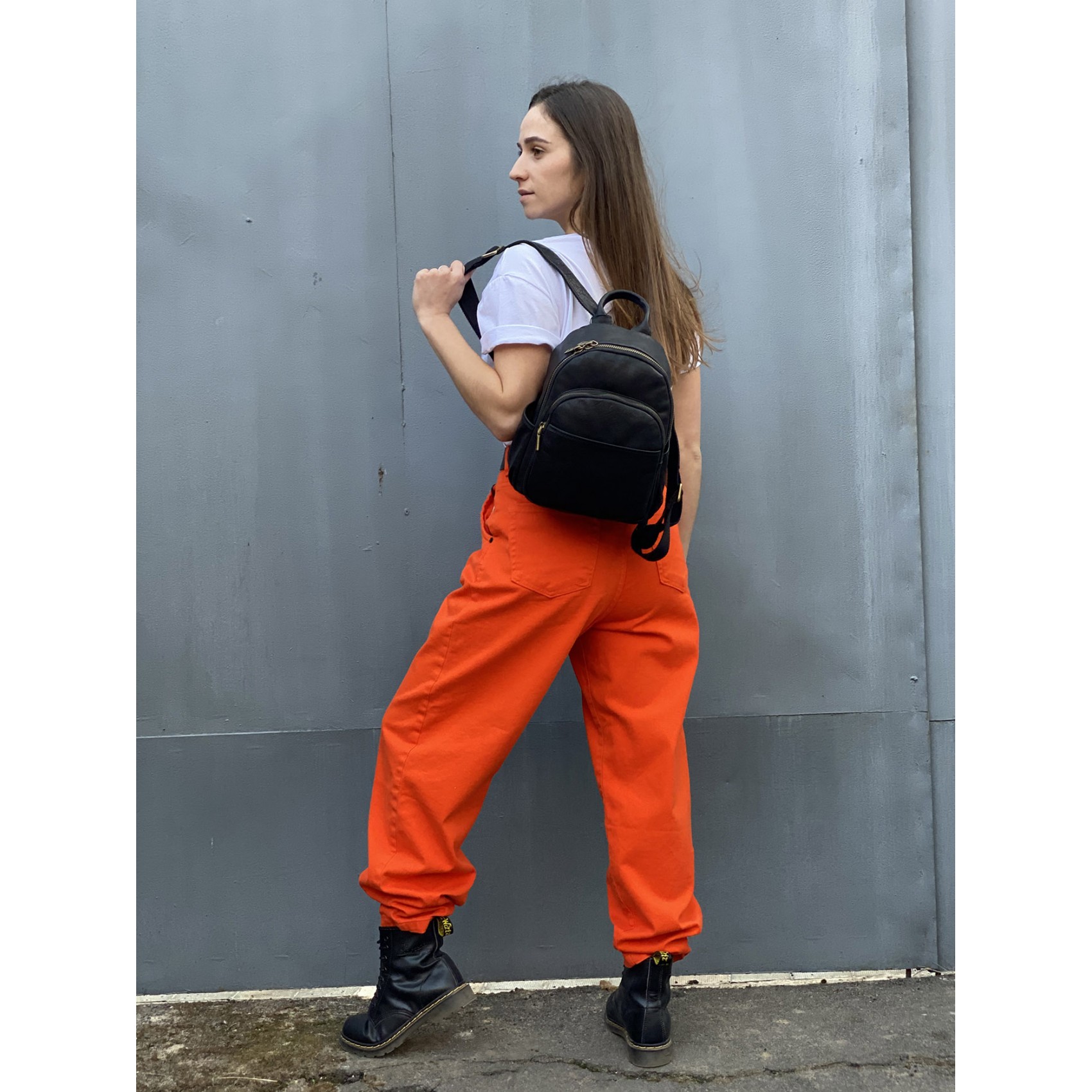 Женский кожаный рюкзак Kate черный