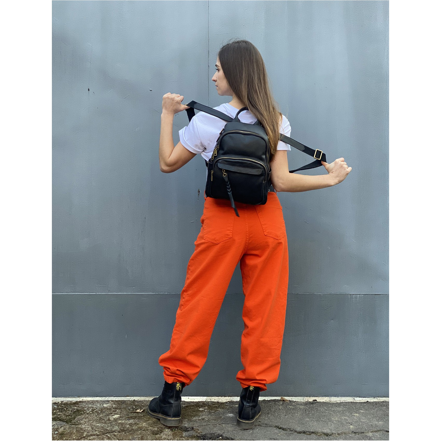 Жіночий шкіряний рюкзак Fiona чорний