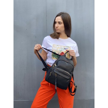 Женский кожаный рюкзак Fiona черный фото