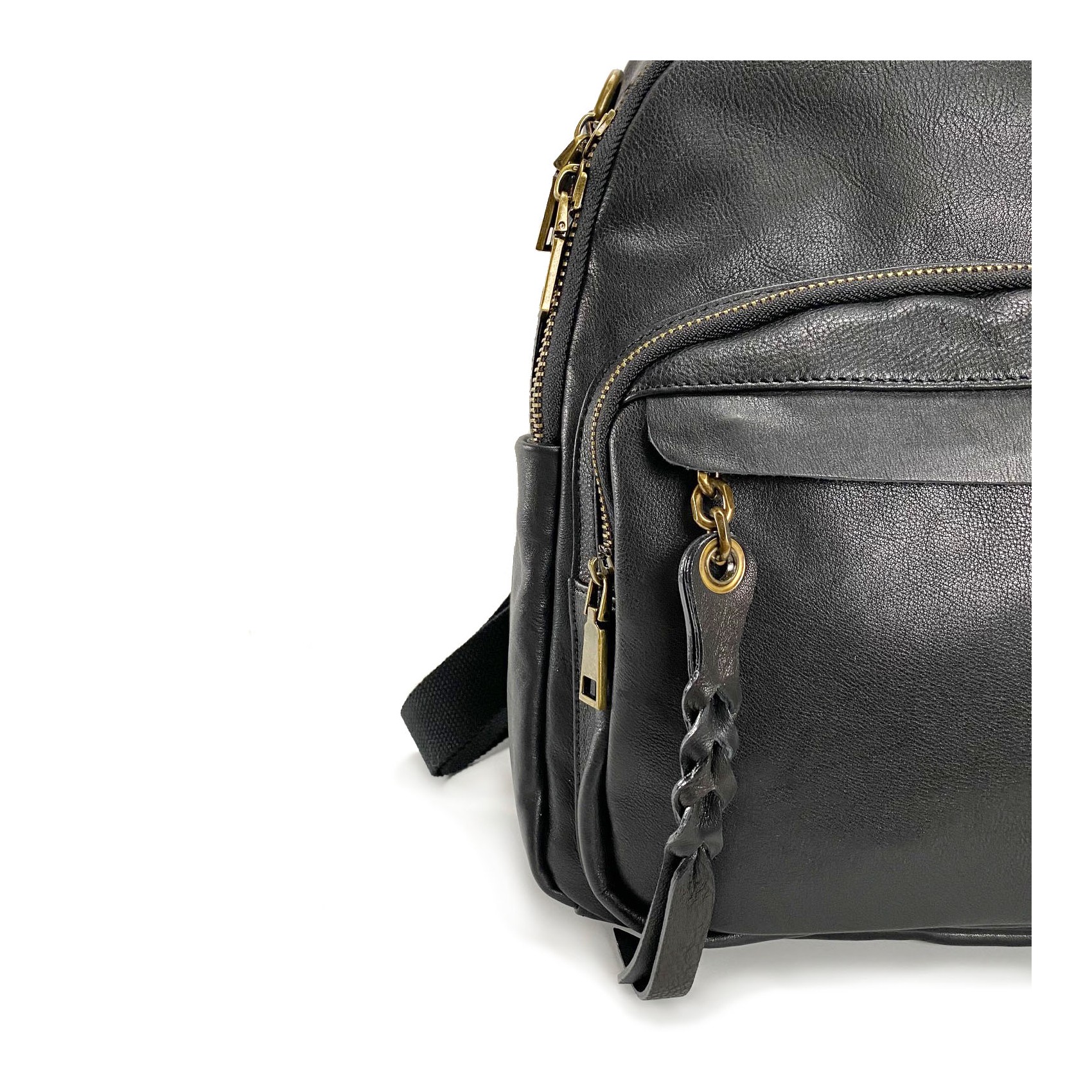 Жіночий шкіряний рюкзак Fiona чорний