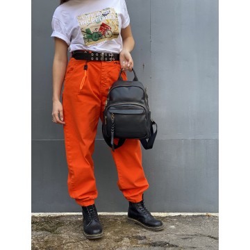 Жіночий шкіряний рюкзак Fiona чорний фото