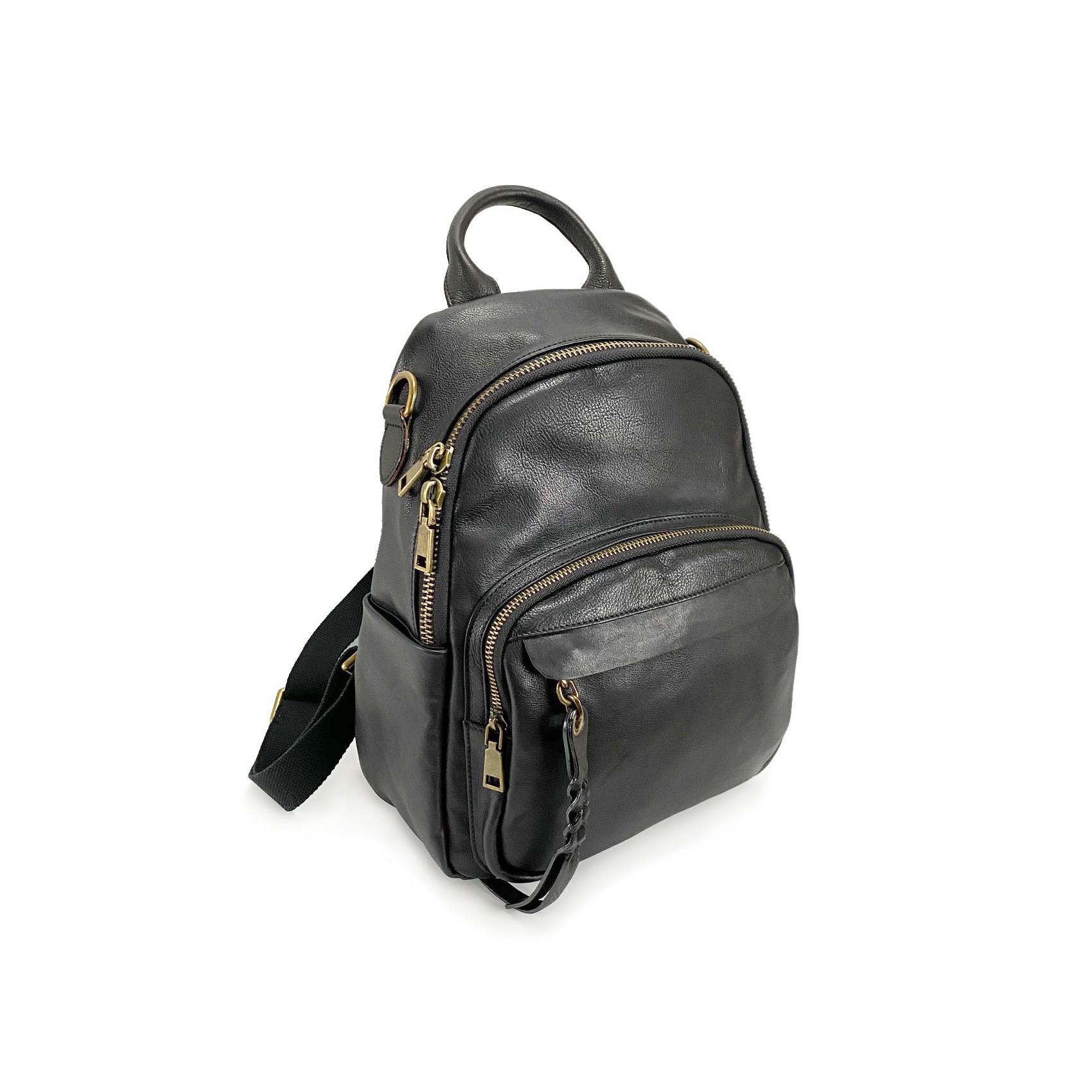 Женский кожаный рюкзак Fiona черный