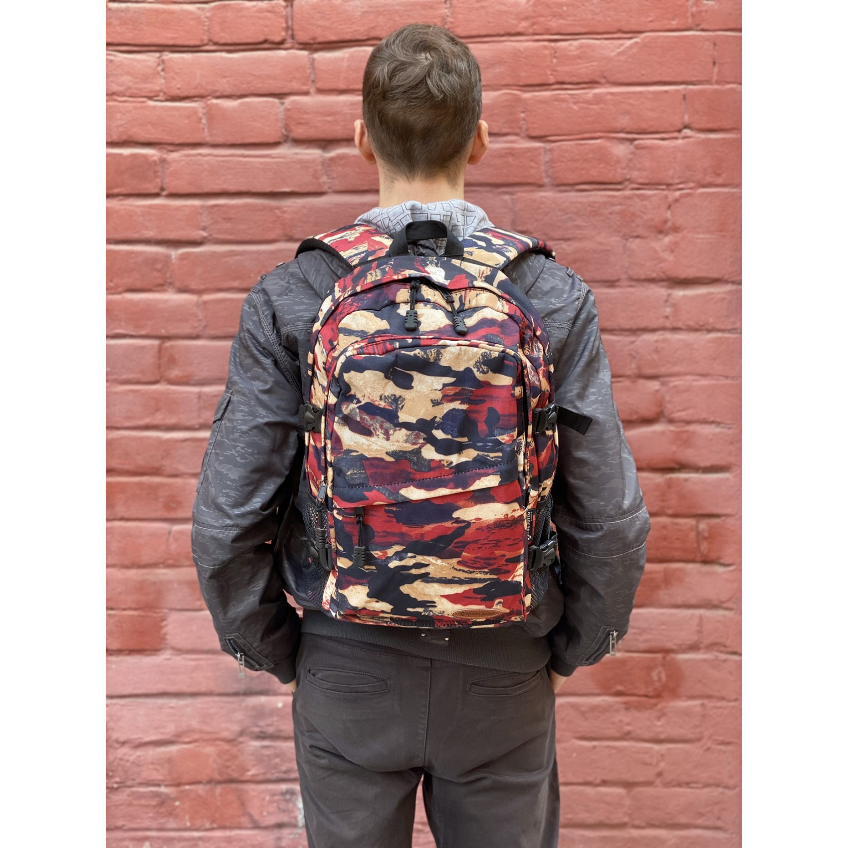 Рюкзак дорожный Military бордовый камуфляж