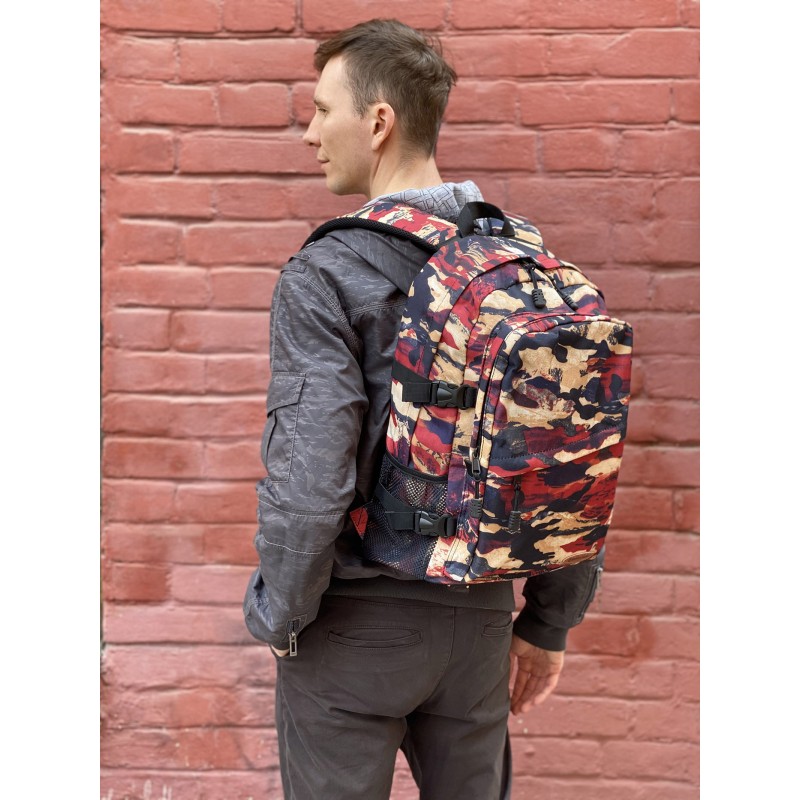 Рюкзак дорожній Military бордовий камуфляж - 5 фото