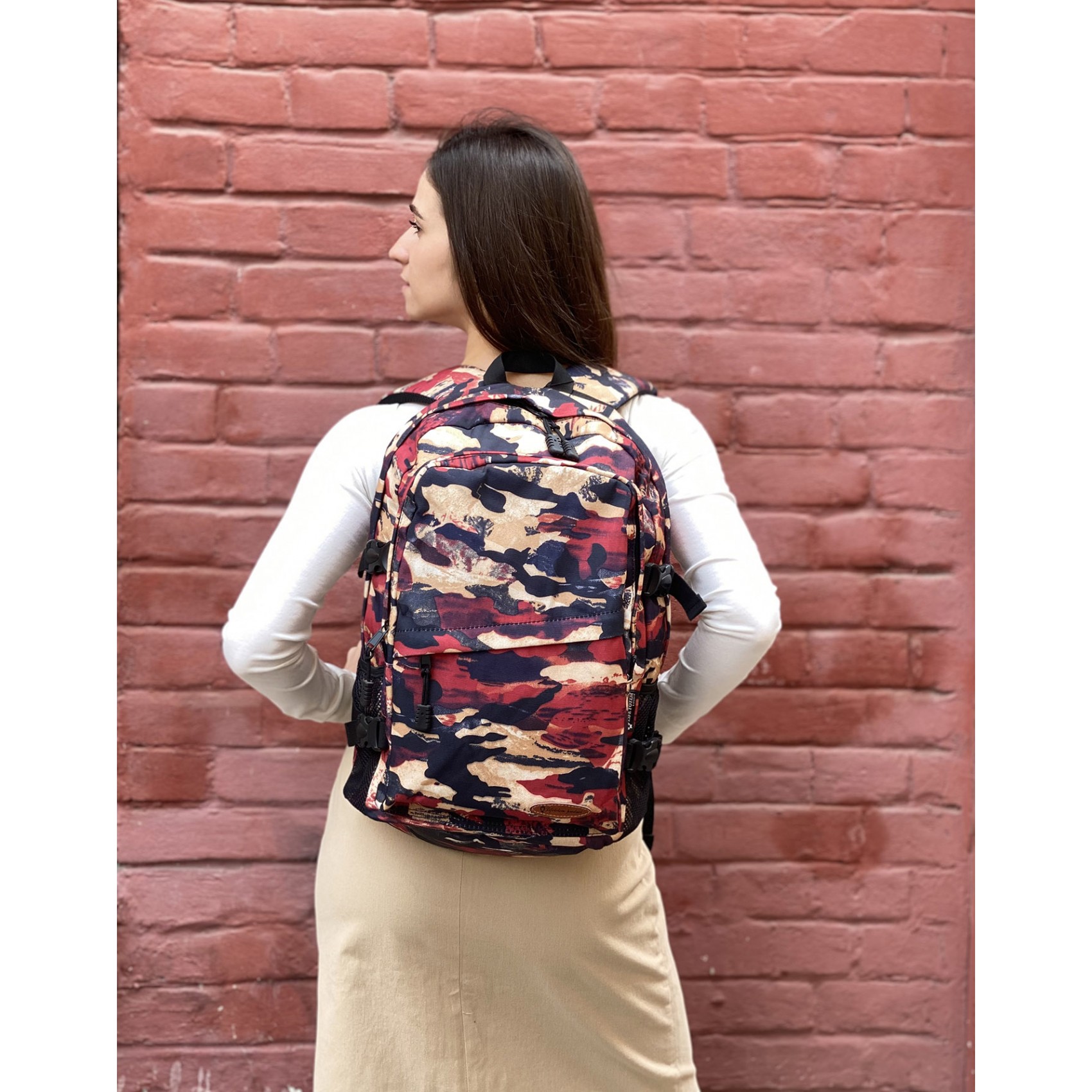 Рюкзак дорожный Military бордовый камуфляж