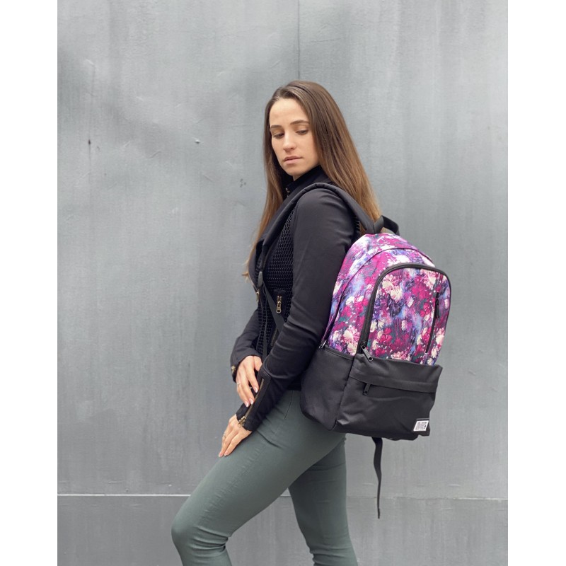 Женский рюкзак Flowers фиолетовый - 5 фото