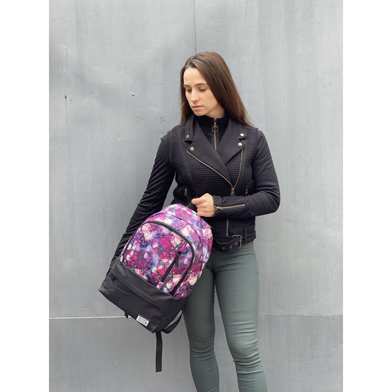 Жіночий рюкзак Flowers фіолетовий - 6 фото