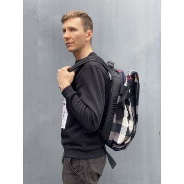 Мужской рюкзак Mackar Team черно-белый фото