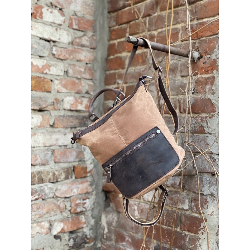 Женский рюкзак Casual way светло-коричневый - 8 фото