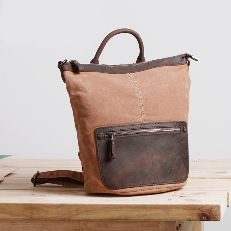 Жіночий рюкзак Casual way світло-коричневий - 12 фото