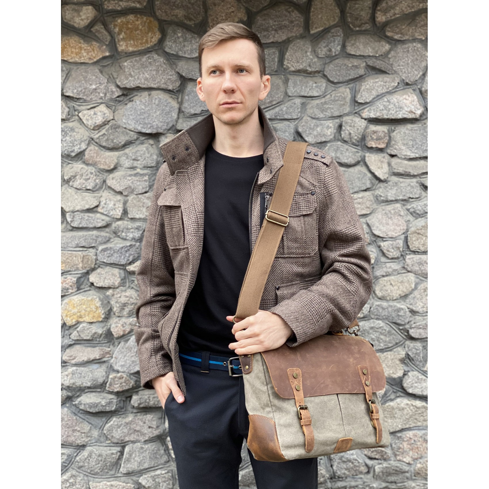 Чоловічий портфель Tone тауп