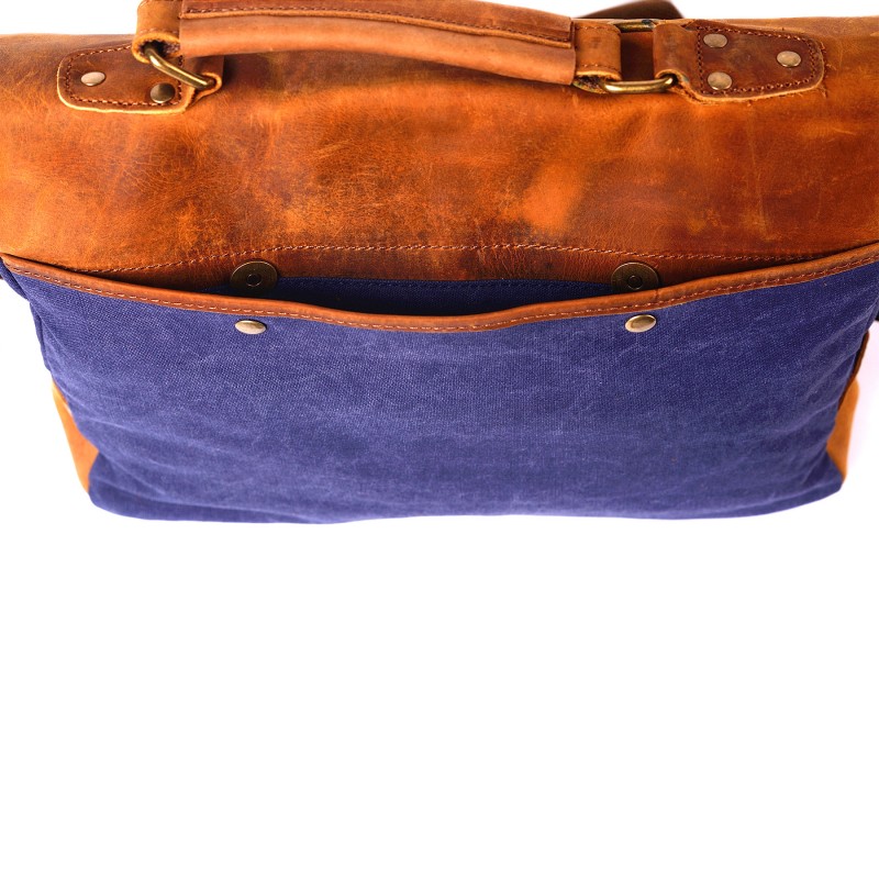 Чоловічий портфель Tone синій - 6 фото