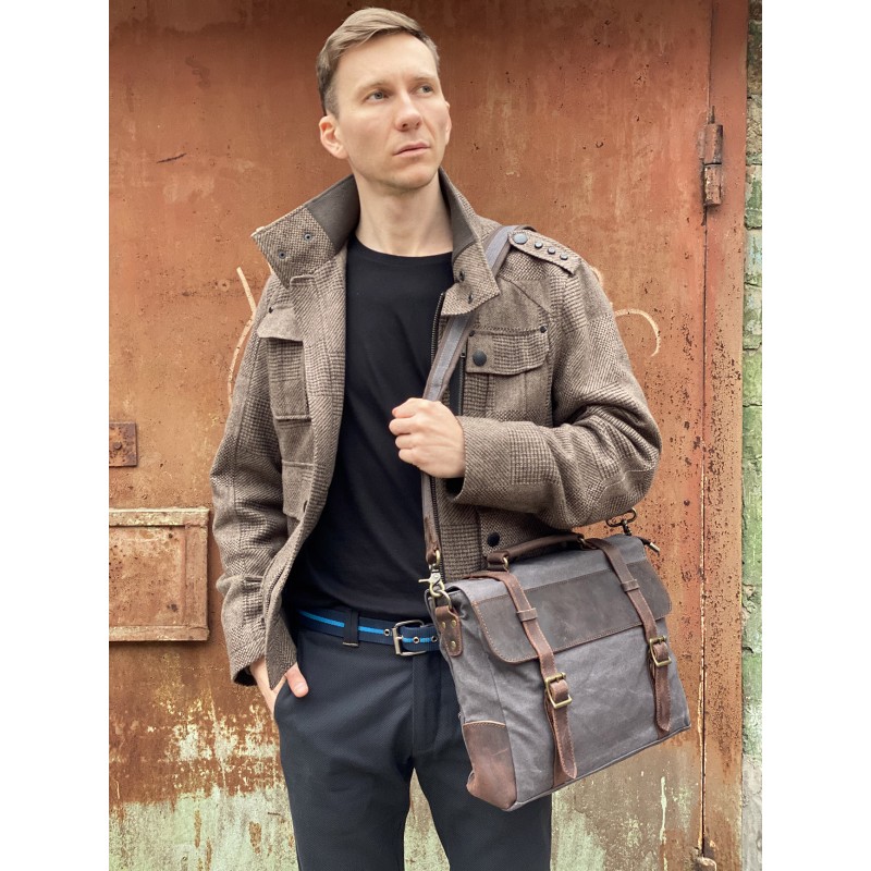 Мужской портфель Zein графит - 3 фото