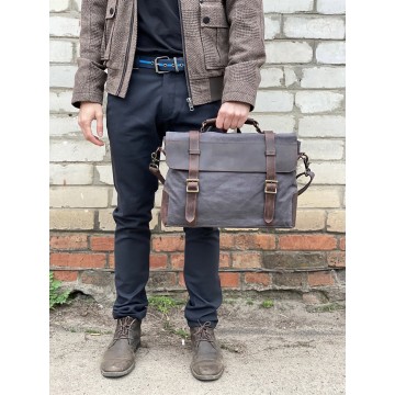 Мужской портфель Zein графит фото