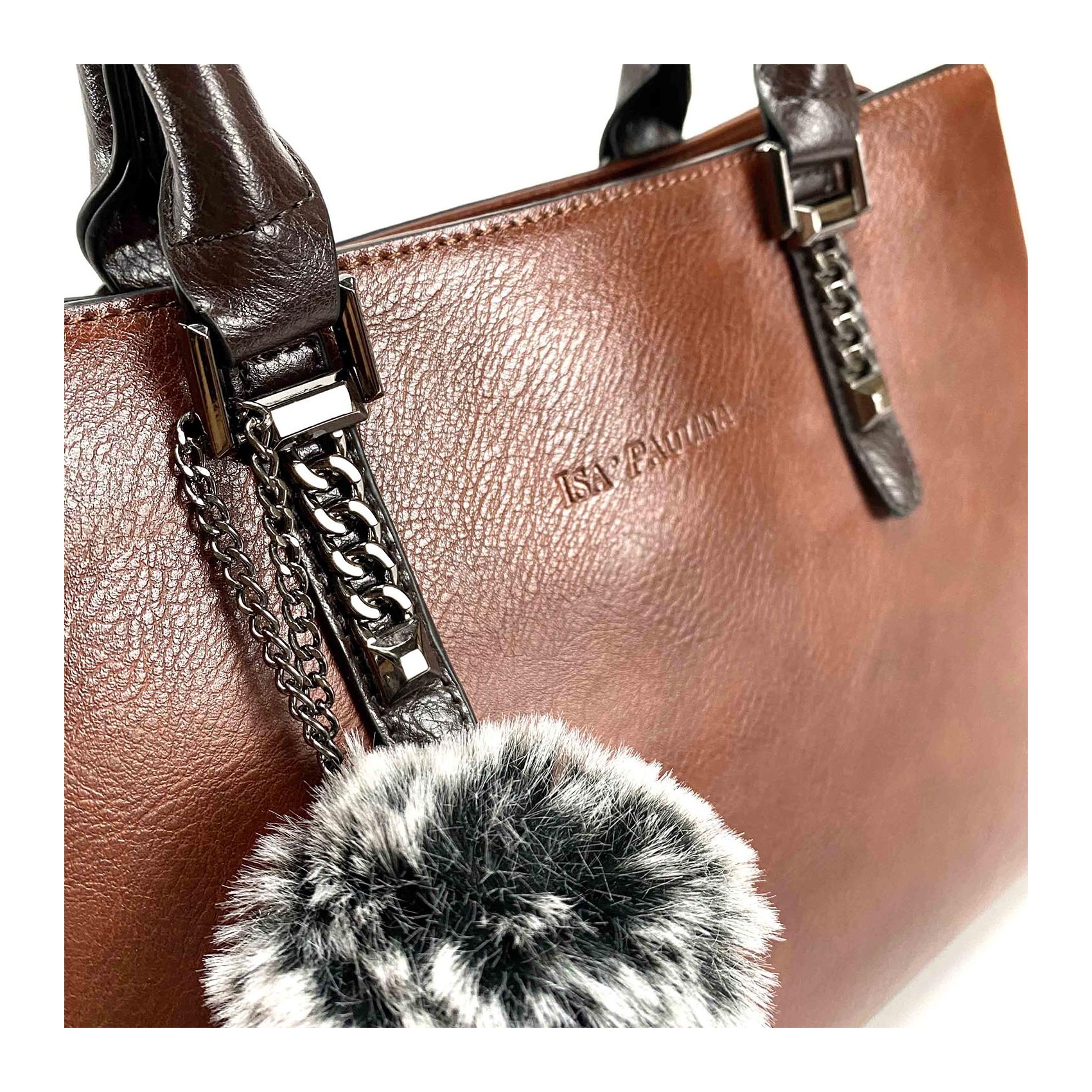 Женская классическая сумка Isa Paulina SE коричневая