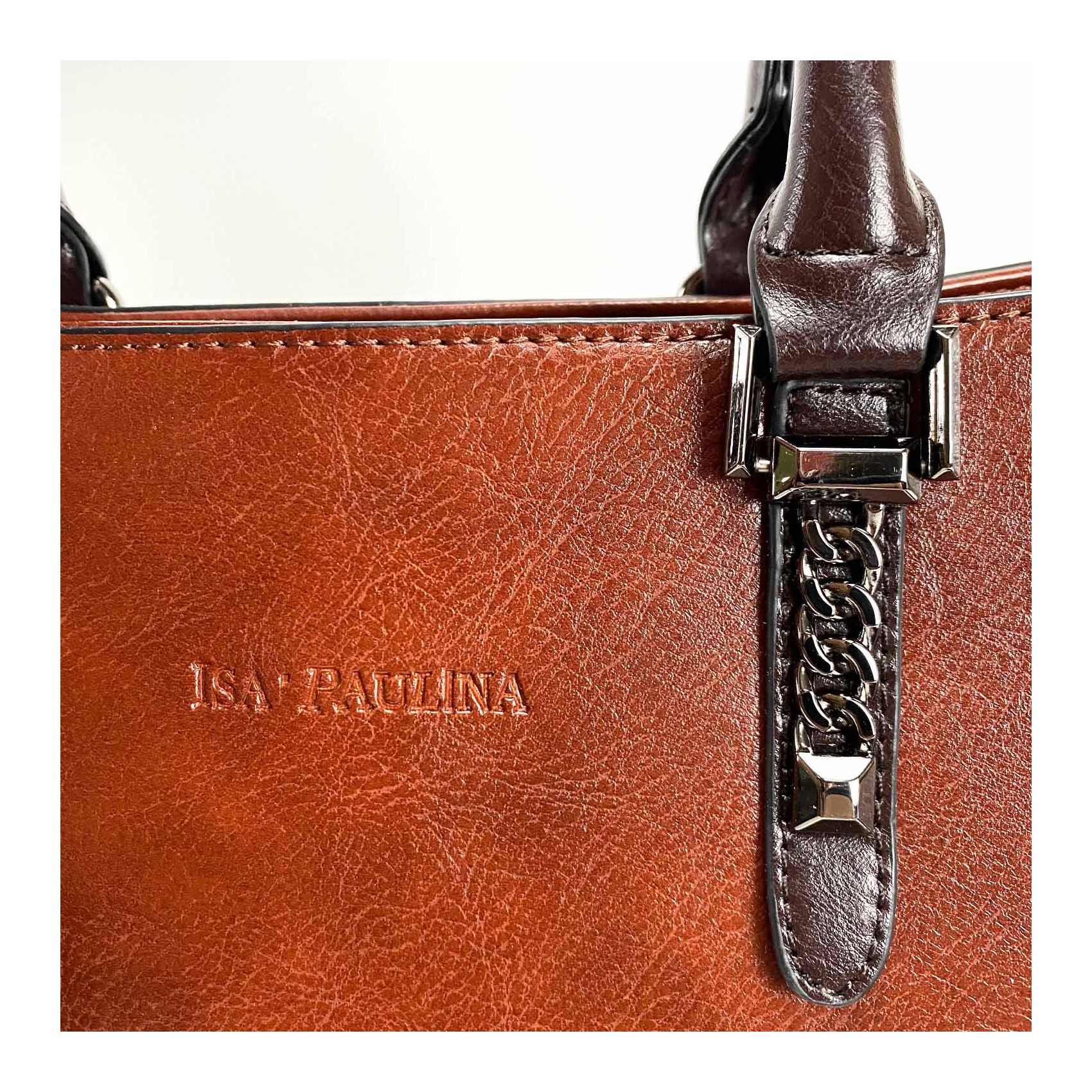 Женская классическая сумка Isa Paulina SE коричневая