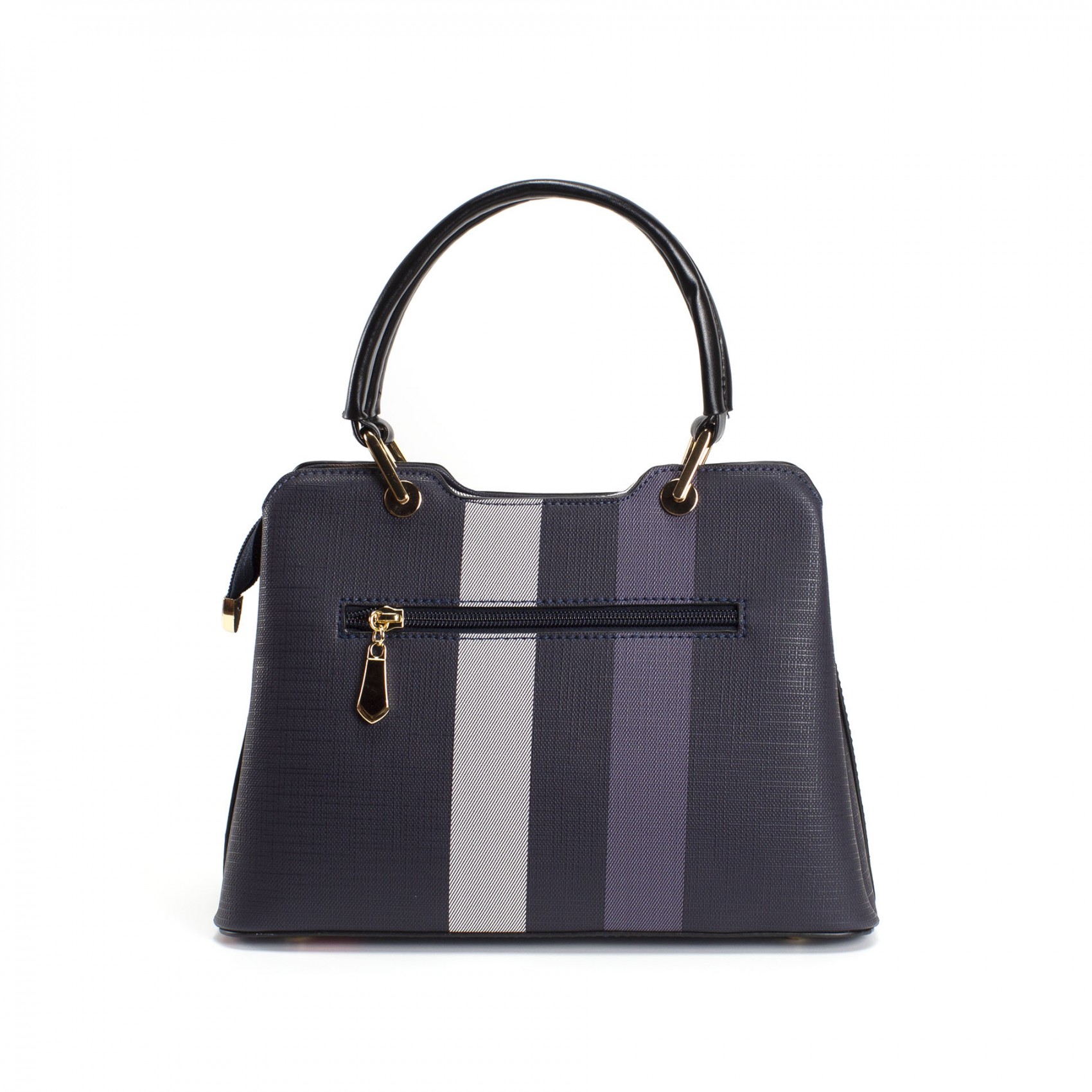 Жіноча класична сумка Grace синя з чорними ручками