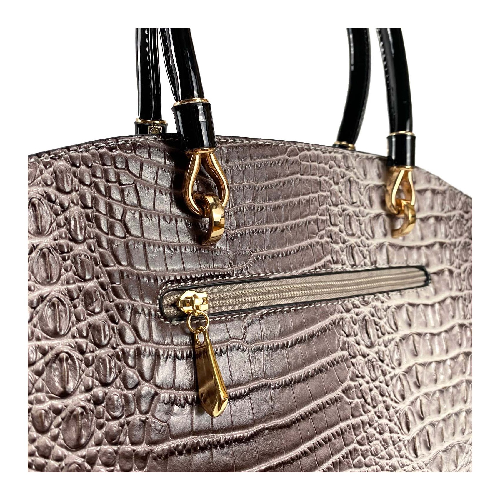 Женская классическая сумка Inessa серо-коричневая