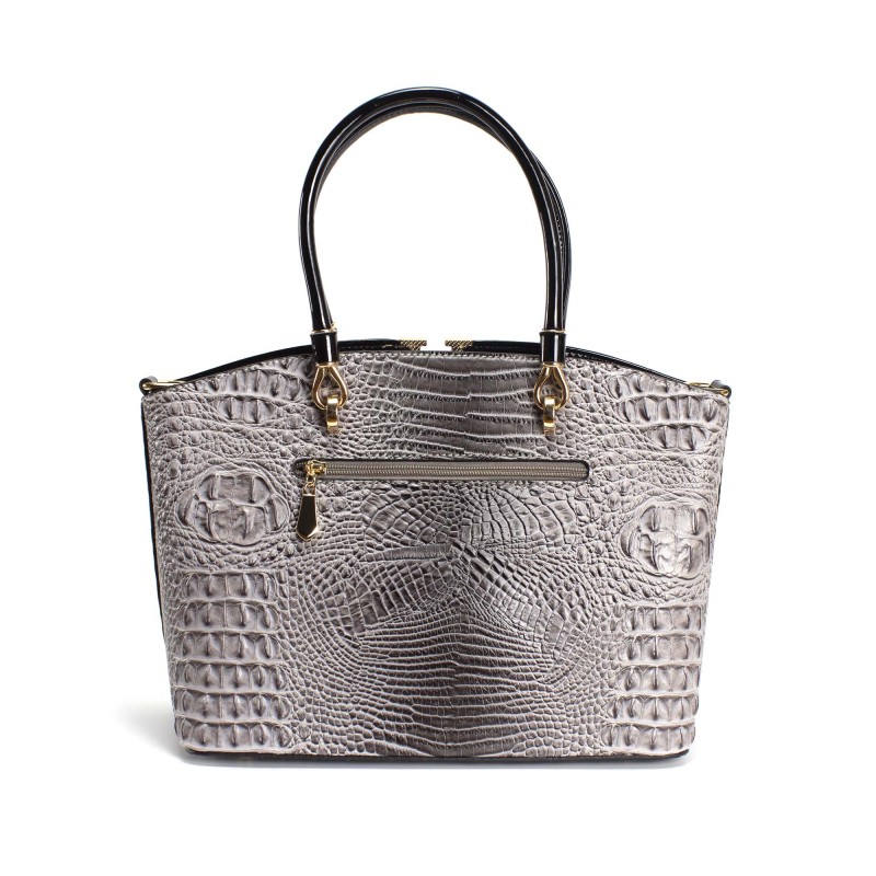 Женская классическая сумка Inessa серо-черная - 4 фото