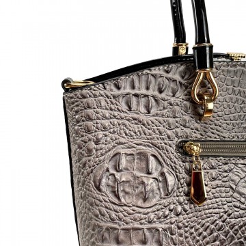 Женская классическая сумка Inessa серо-черная фото