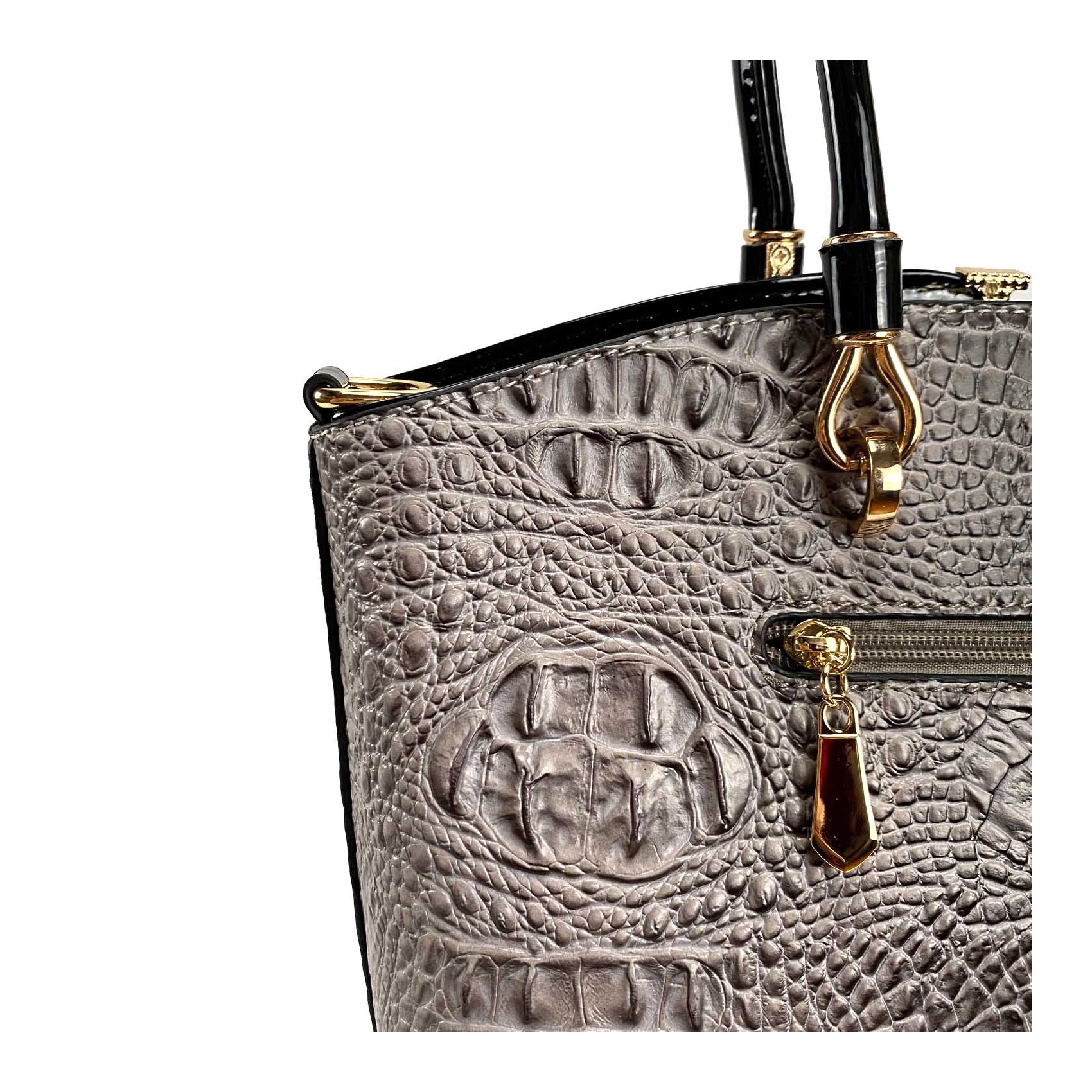 Женская классическая сумка Inessa серо-черная