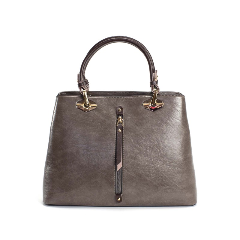 Жіноча класична сумка Miranda сіро-коричнева фото