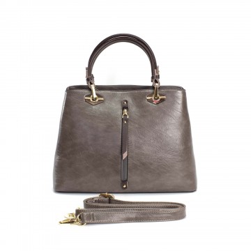 Женская классическая сумка Miranda серо-коричневая фото