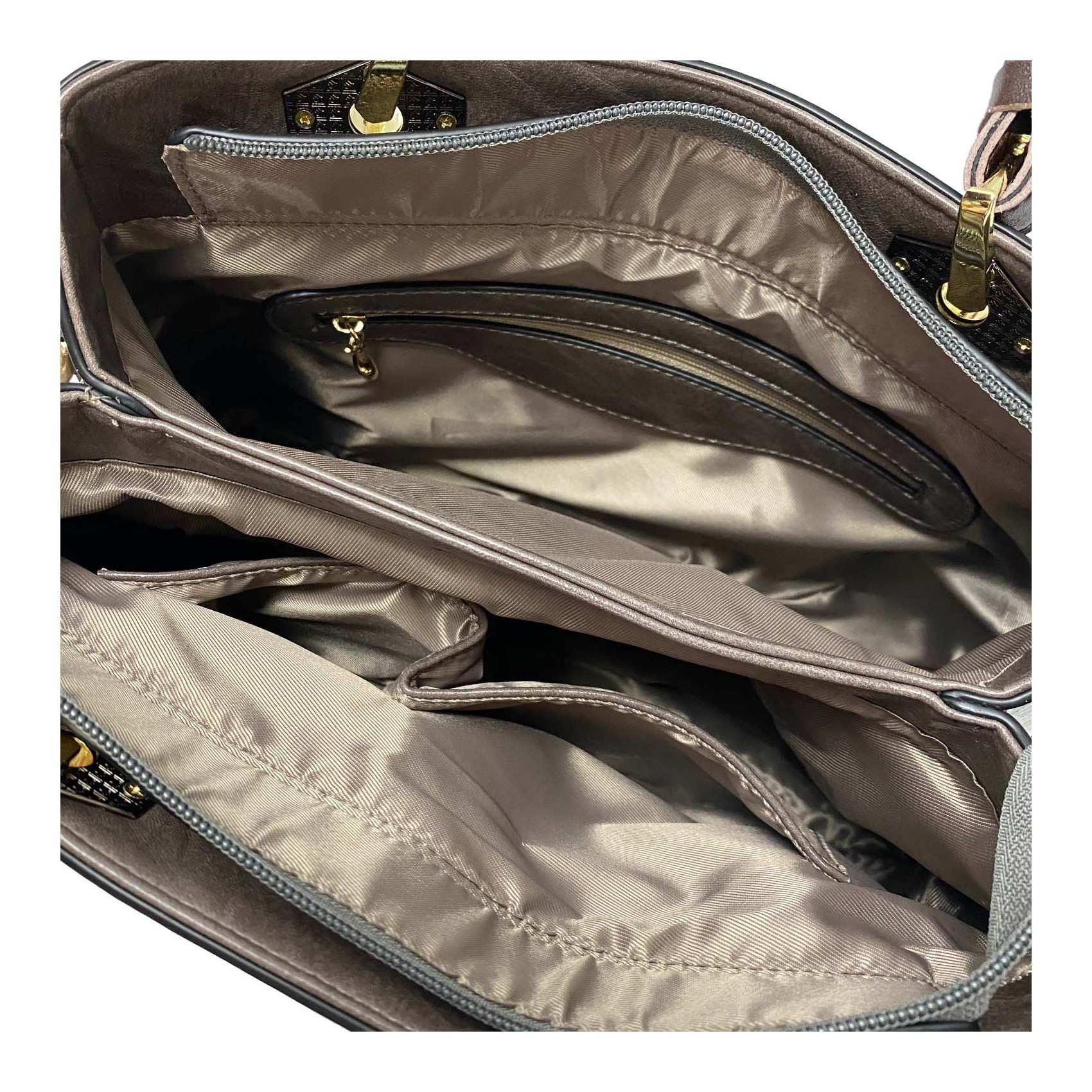 Жіноча класична сумка Miranda сіро-коричнева