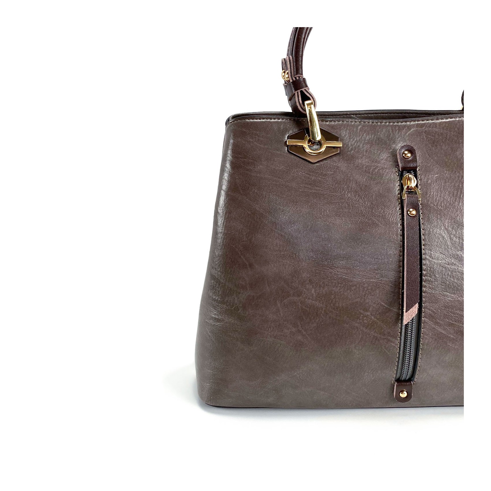 Женская классическая сумка Miranda серо-коричневая