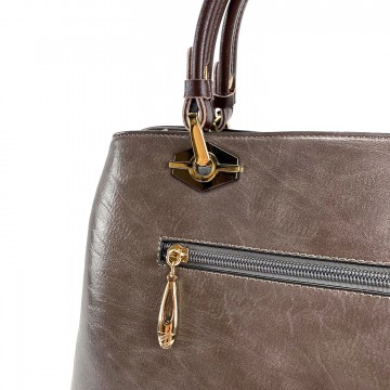 Жіноча класична сумка Miranda сіро-коричнева фото