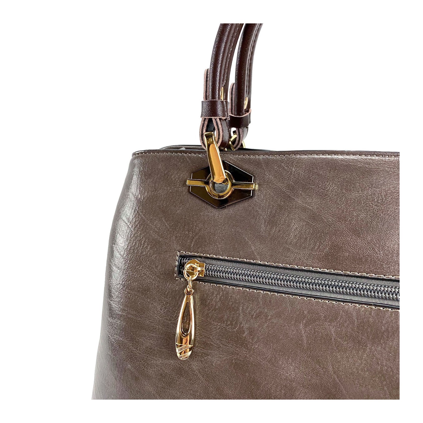 Жіноча класична сумка Miranda сіро-коричнева