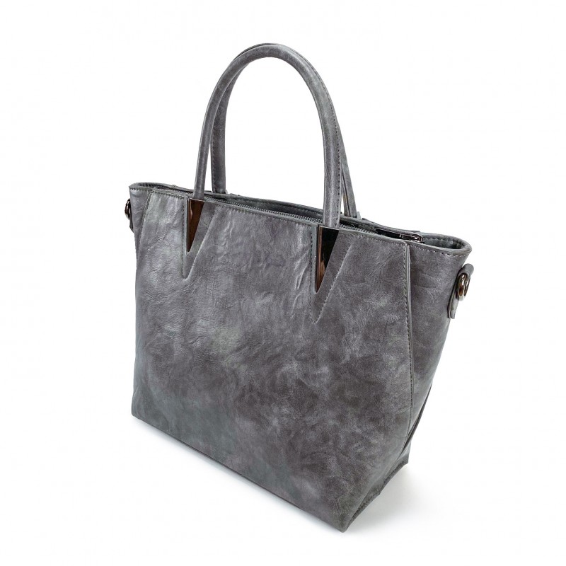 Женская классическая сумка Wendy серая - 7 фото