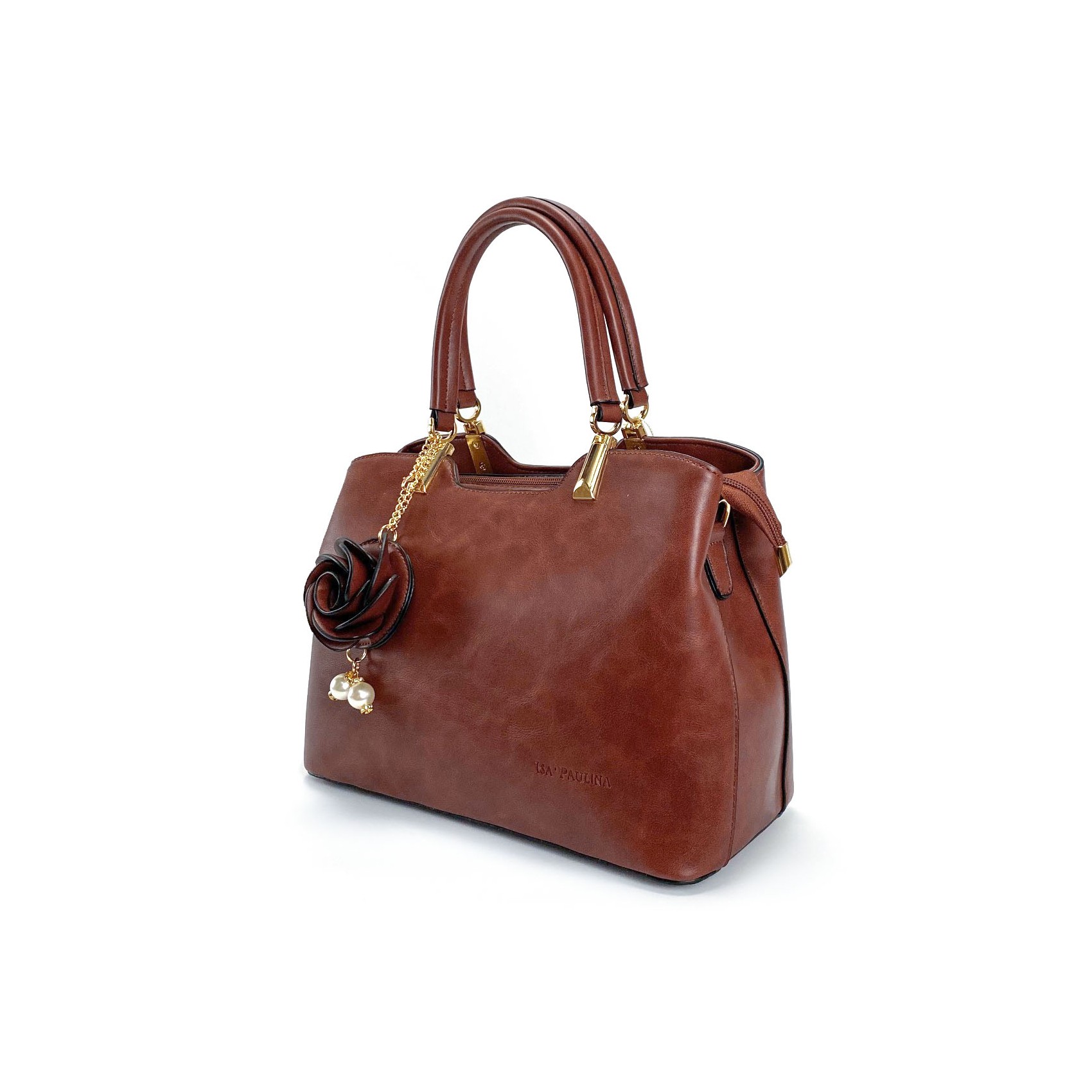 Женская классическая сумка Isa Paulina Fly коричневая